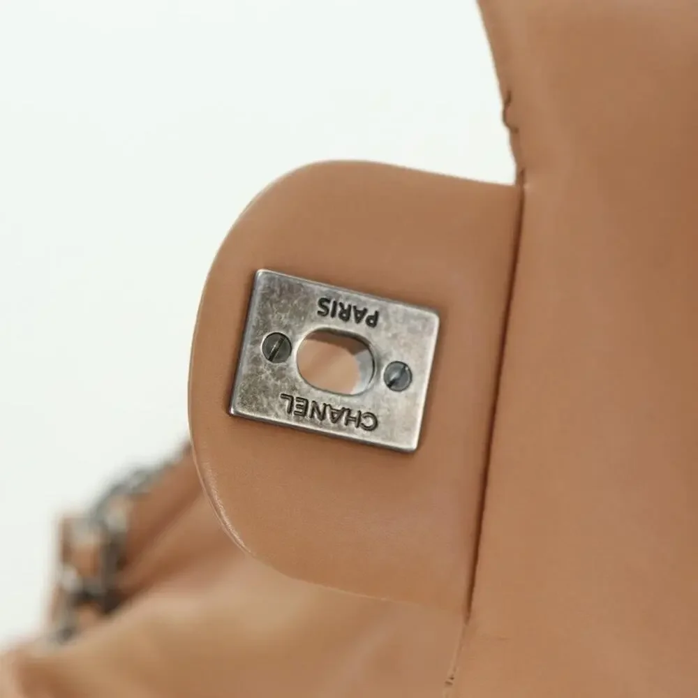 Chanel Matelasse Lambskin Chain Backpack Beige